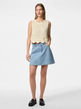 PCABBI Short Skirt - Light Blue Denim