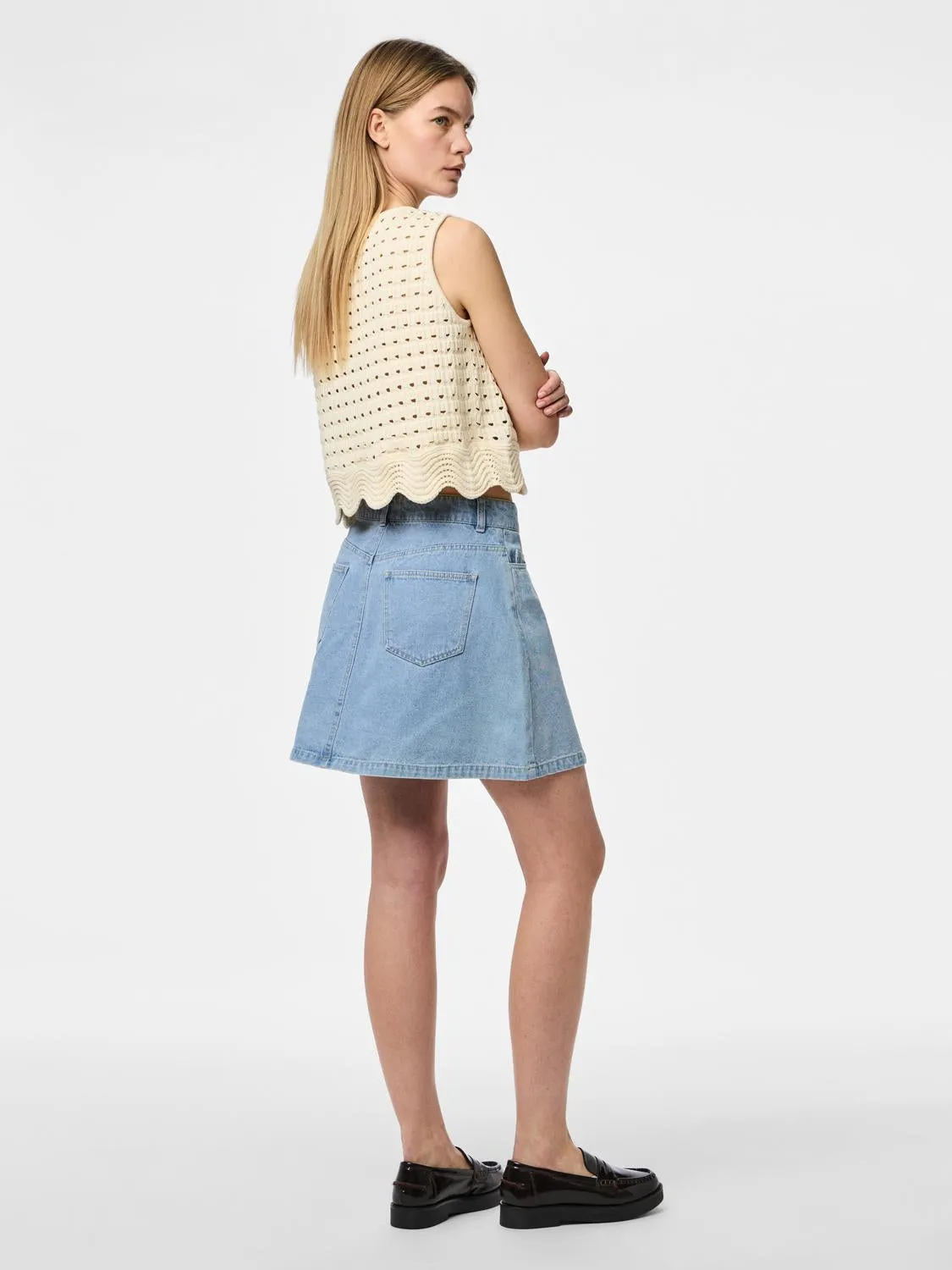 PCABBI Short Skirt - Light Blue Denim