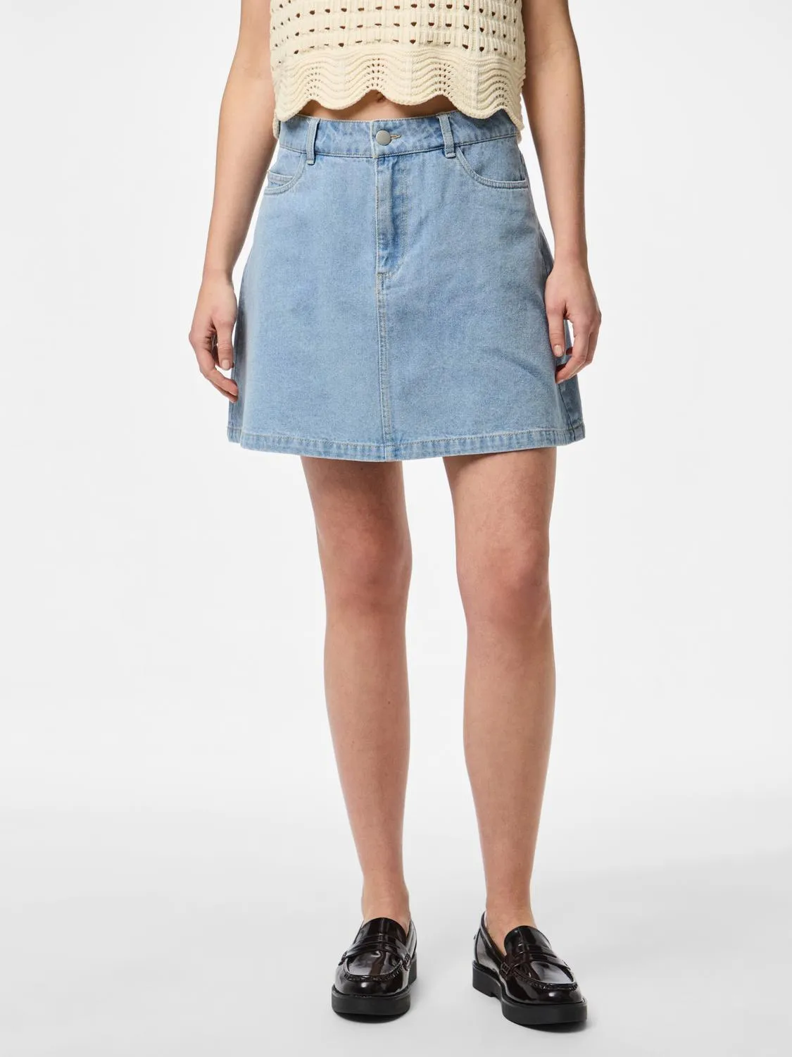 PCABBI Short Skirt - Light Blue Denim