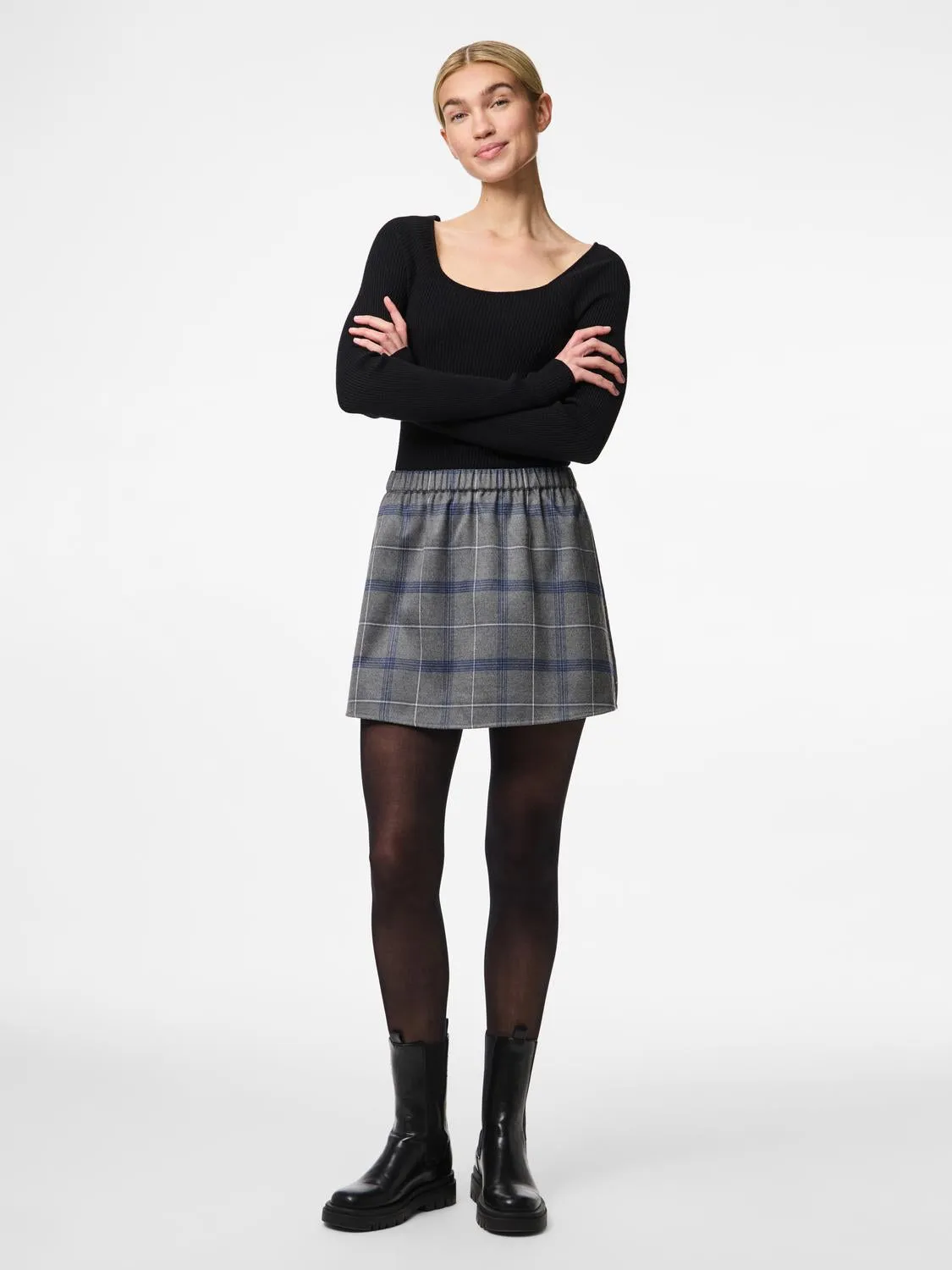 PCDIANA Short Skirt - Concrete Grey