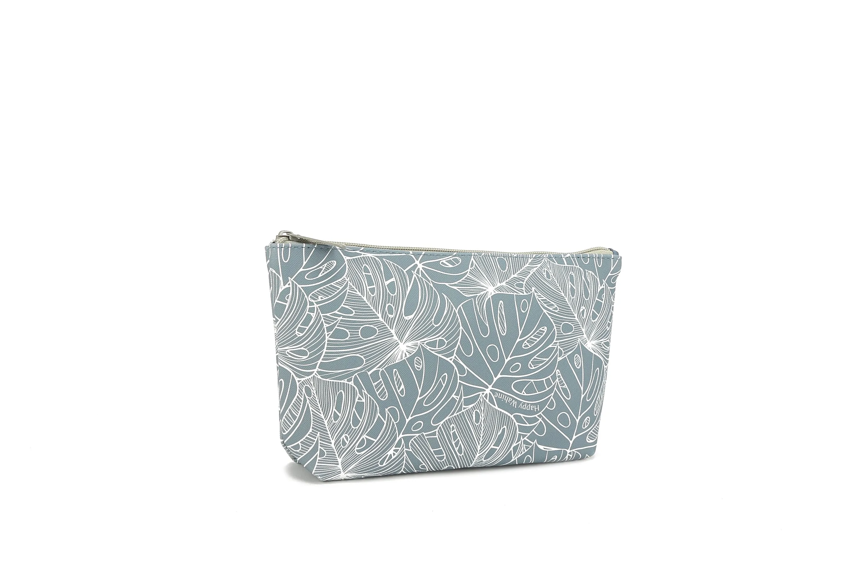 Pouch Gusset Medium Monstera Lines Grey