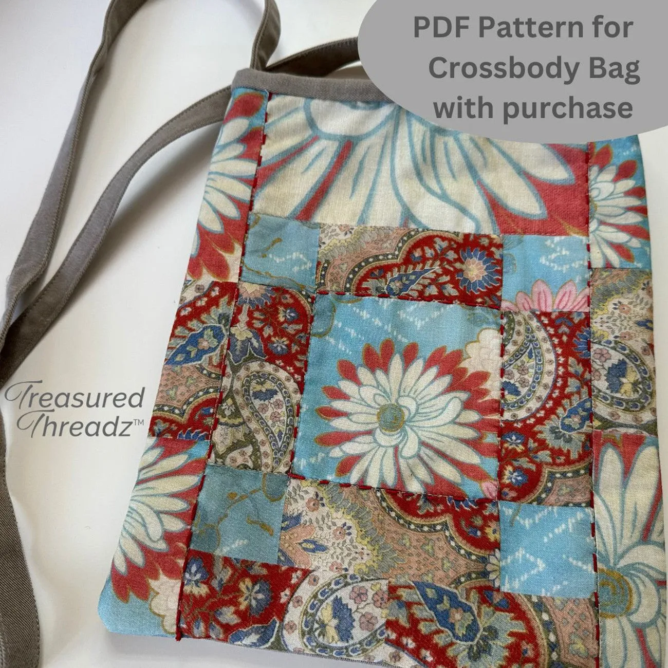 Roses & Daises Patchwork Fabric Panel by Amy Barickman for Treasured Threadz