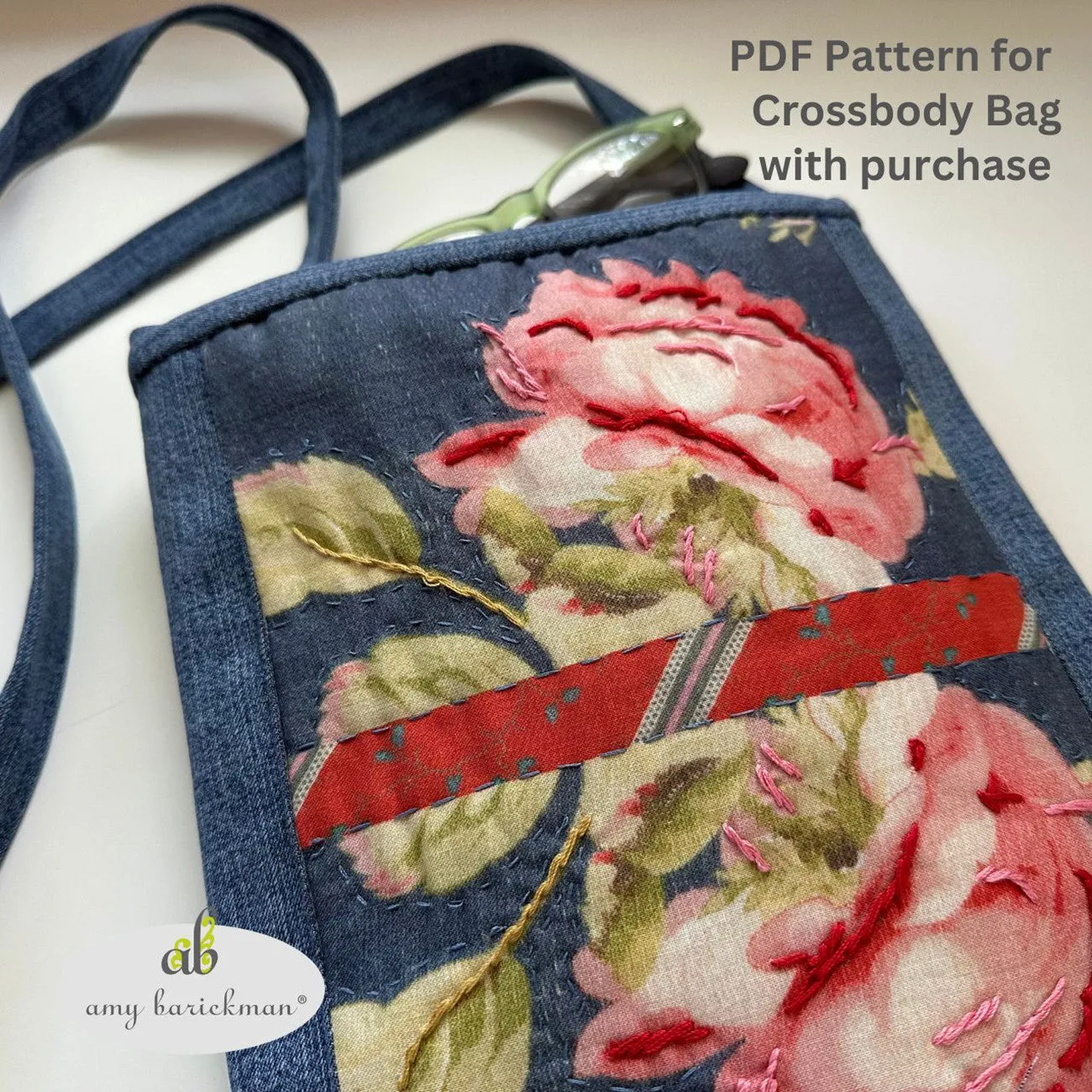 Roses & Daises Patchwork Fabric Panel by Amy Barickman for Treasured Threadz