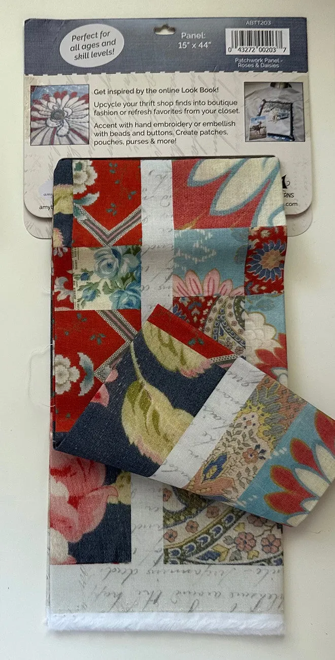 Roses & Daises Patchwork Fabric Panel by Amy Barickman for Treasured Threadz