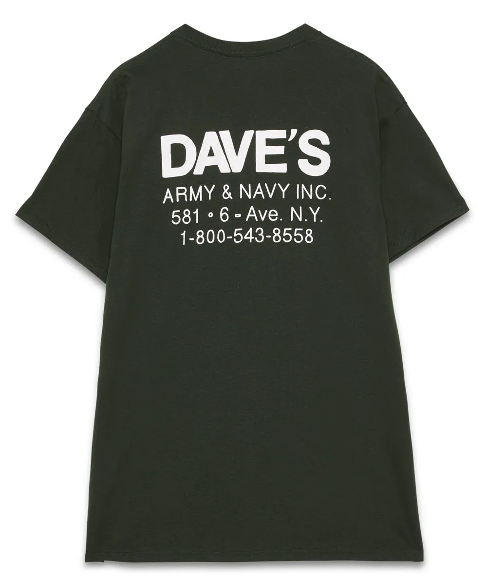 Roy Roger’s X Dave’s New York Collab “Dave’s Army &amp; Navy” Logo T-shirt - Dark Green