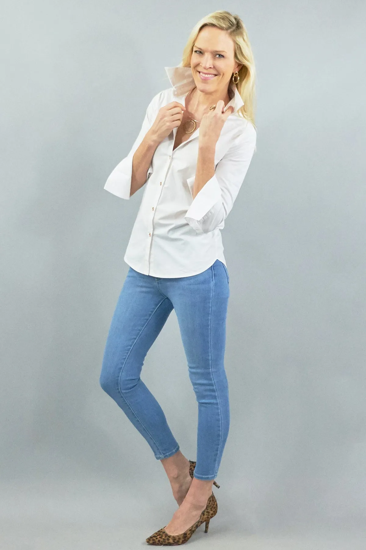 Tenley Shirt - Black Stretch Cotton
