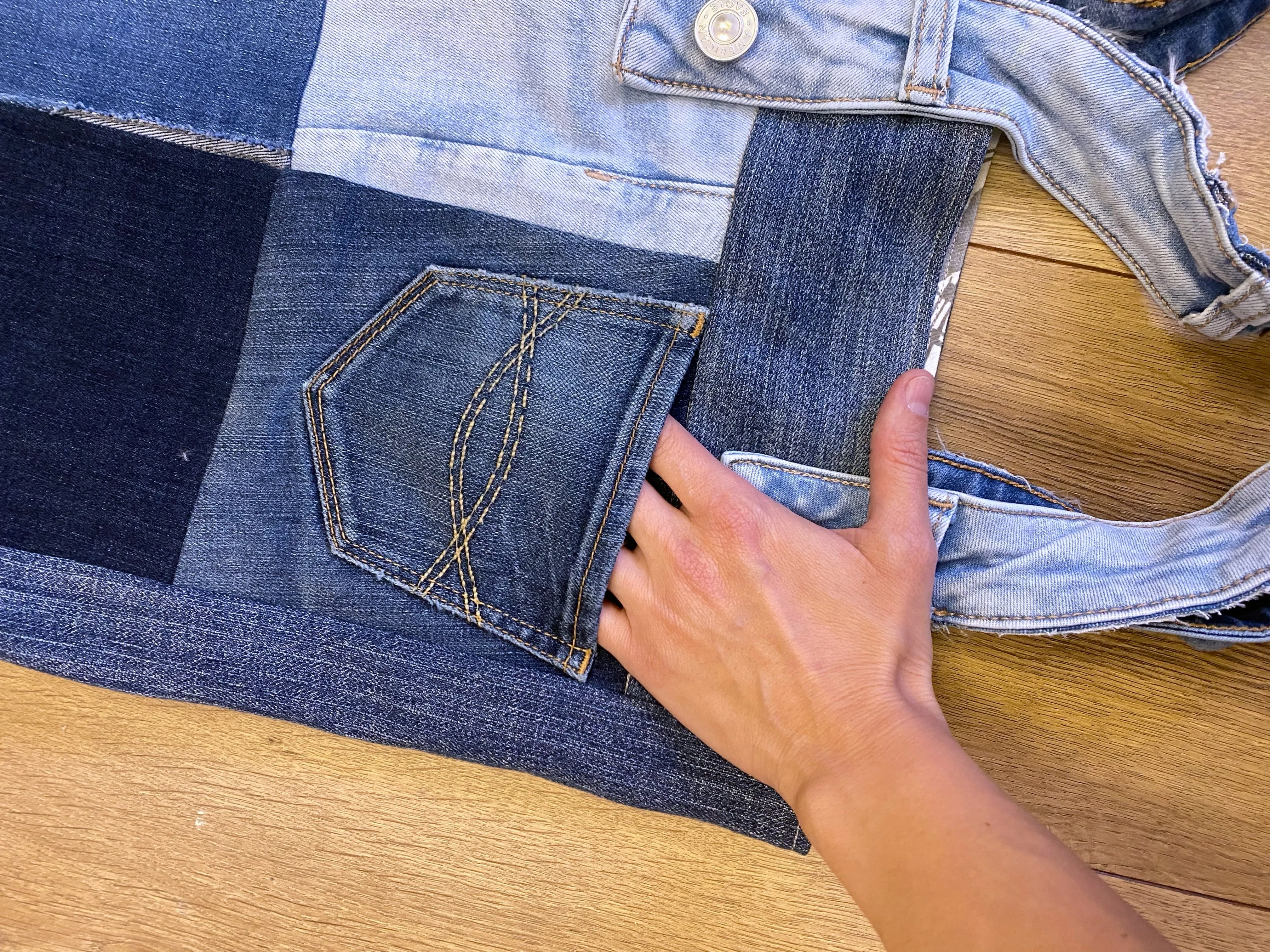 Upcycled denim tote