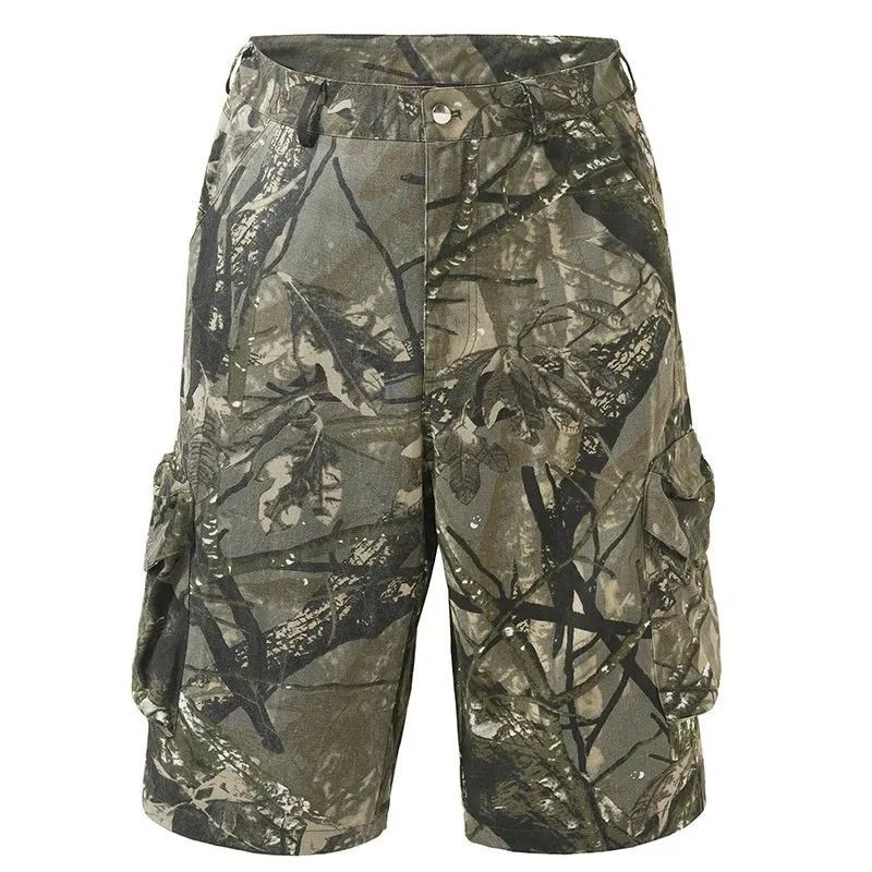 Wiaofellas  -  fall outfits American Camouflage Workwear Cropped Pants Summer New Trend Casual Leg Length Loose Contrast Color Trousers