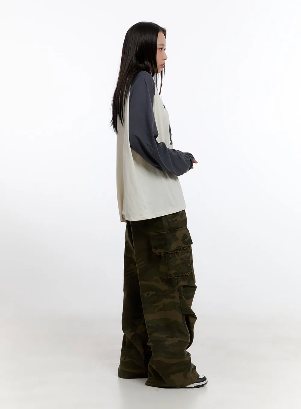 Wide Fit Camouflage Cargo Pants CN420